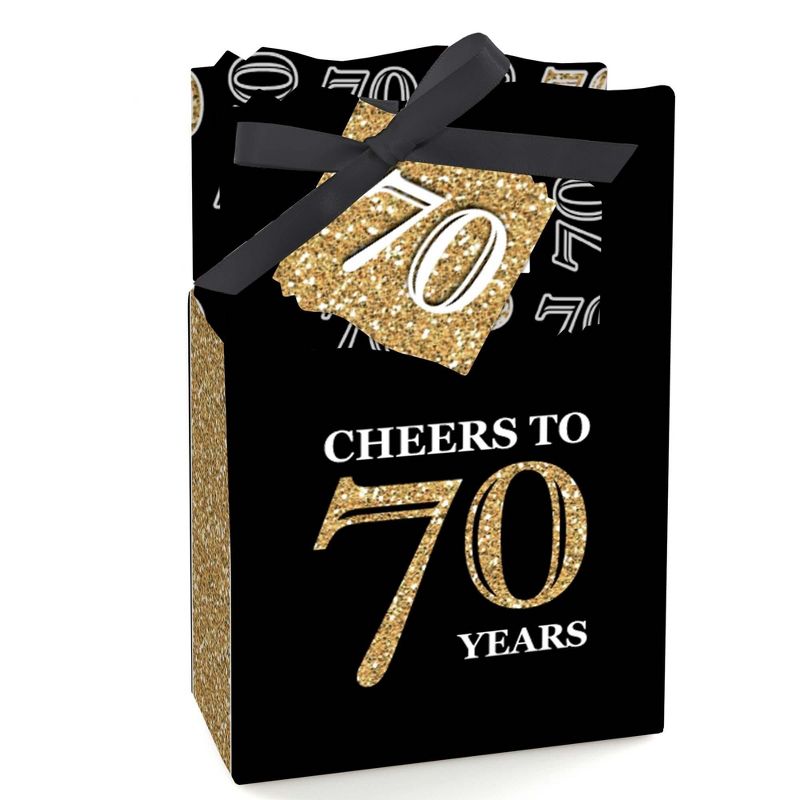 Big Dot of Happiness Adult 70th Birthday - Gold - Birthday Party Favor Boxes - Set of 12, 1 of 6