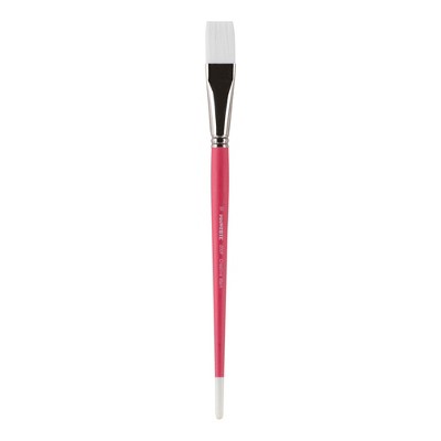 Creative Mark Pro White Soft Filament Acrylic Paint Brushes - Flat - Versatile Synthetic Brushes for Acrylic Painting , Gouache, Oils & Caseins