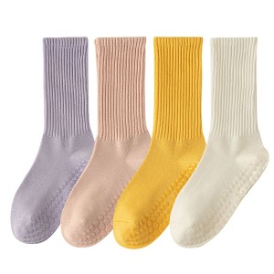 Anna-Kaci 4-Pack Women's Anti-Slip Yoga Socks with Grips Comfortable Ribbed Design for Exercise and Indoor Use - 1 of 4