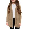 Girls Open Front Cardigan Midi Length Long Sleeve Knit Sweater School Uniform Sweater Outwears with Pockets 5-14 Years - 3 of 4