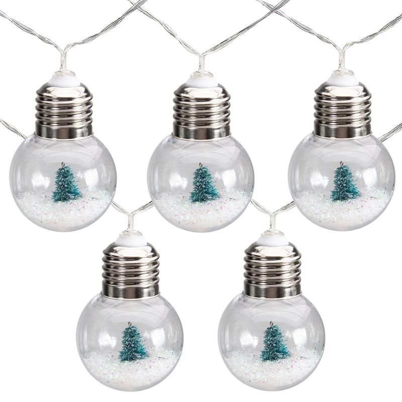 Northlight 10-Count LED Christmas Trees in Bulbs, Warm White Lights, 4.25ft Clear Wire, 1 of 4