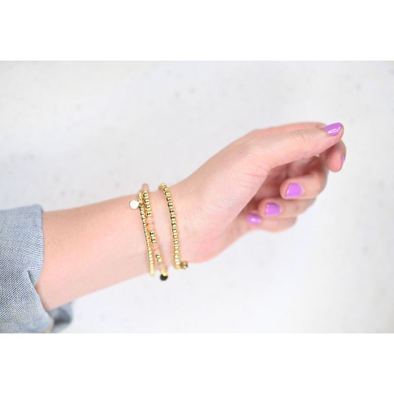 ETHIC GOODS Women's Gold Hematite Stone Stacking Bracelet, 4 of 6