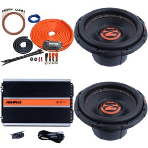 Memphis 2 MJP1222 12" Dual 2 Ohm MOJO Pro Subwoofer with a MJP1500.1 1500W Monoblock Amplifier and Memphis 0ga Wire Kit - 1 of 4