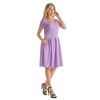 24seven Comfort Apparel Womens Scoop Neck Knee Length Pleated Pocket Dress - 2 of 4