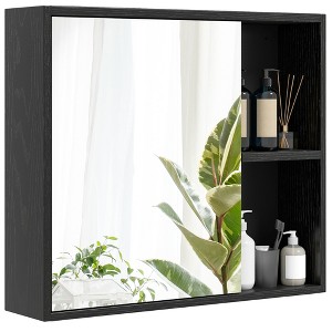 Tangkula Bathroom Medicine Cabinet Wall Mounted Storage Organizer w/ Single Mirror Door - 1 of 4