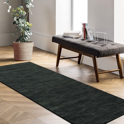 Modern Solid Kitchen Runner Rug 2x8 Long Hallway Runner Rug Contemporary Carpet Machine Washable Stain Resistant Floor Cover For Living Room Bedroom