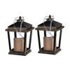 AZL1 Life Concept Decorative Lantern Set of 2 with Glass Panels Modern Sleek Frame for Elevating Special Settings, Brown, 11"*5.9"*9.7" - 2 of 4