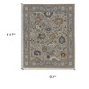 Gray and Brown Wool Oriental Hand Knotted Area Rug With Fringe - 3 of 4