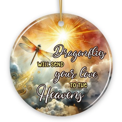 Dragonflies to the Heavens Quote Ornament, Heavenly Christmas Memorial Gift| OrnamentallyYou