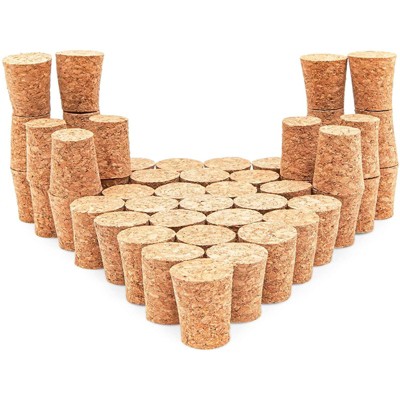Juvale 50 Pack Size #8 Tapered Cork Plugs for Arts and Crafts (0.84 x 0.67 x 1 in)