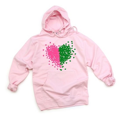 Simply Sage Market Women's Graphic Hoodie Pink and Green Heart