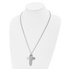 Black Bow Jewelry Stainless Steel Gray or Black Carbon Fiber LG Bar Cross Necklace, 24in - 3 of 4