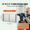 VEVOR BBQ Access Door, 42W x 21H Inch Double Outdoor Kitchen Door, Stainless Steel Flush Mount Door, Wall Vertical Door with Handles - 3 of 4