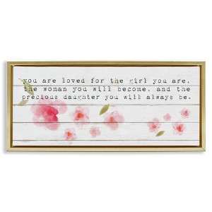 Stupell Industries Precious Daughter with Pink Flowers, 31" x 14" - 1 of 4
