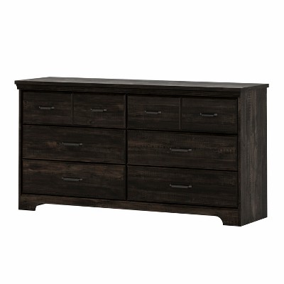 HomeStock 6-Drawer Dresser Rubbed Black Versa
