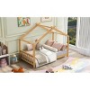 Streamdale Twin Size House Platform Bed with Headboard and Footboard, Roof Design卢篓Natural - 3 of 4