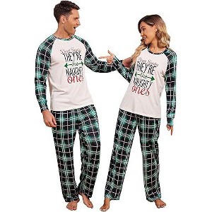 Ekouaer Christmas Pajamas for Family Matching Sets Long Sleeve Xmas Pj Set Soft Holiday Sleepwear - 1 of 4