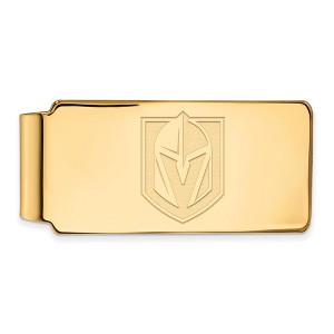 Black Bow Jewelry 14k Yellow Gold Plated Sterling Silver Vegas Golden Knights NHL Money Clip - 1 of 2