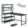 Tribesigns 55.11" Computer Desk with Wireless Charging 5 Storage Shelves, Office Desk Study Table Writing Desk with Hutch for Home Office - 3 of 4
