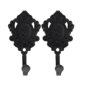 Unique Bargains Curtain Holdbacks Fan Hooks Zinc Alloy 3.86"x1.97" 1 Pair - 1 of 4