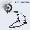 Heavy Duty Motorcycle Lift Stand Set Front and Rear Wheel Paddock Stand with Adjustable U and L Swingarm Spool 900 Lb Capacity for Bike Maintenance - 3 of 4