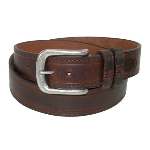 Danbury Men's Big & Tall Leather Belt With Double Loops : Target