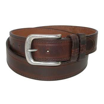 Danbury Men's Big & Tall Leather Belt with Double Loops