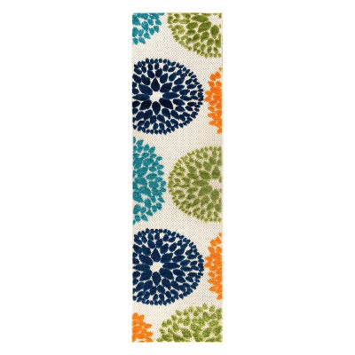 World Rug Gallery Brescia Modern Floral Circles Indoor/Outdoor Area Rug