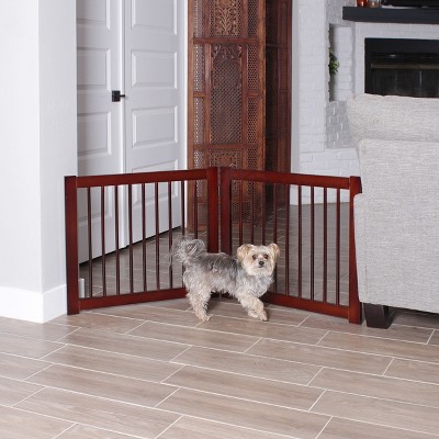 Walnut 24" Tall Hardwood Free Standing Pet Gate