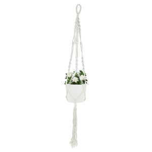 Unique Bargains Macrame Plant Hanger Woven Cotton Indoor Outdoor Decorative - 1 of 4