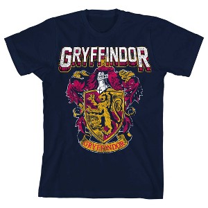 Harry Potter Gryffindor Crest Boy's Navy T-shirt - 1 of 1