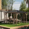 Outsunny 10' x 12' Hardtop Gazebo, Metal Roof Gazebo Canopy with Wood Grain Metal Frame for Garden, Patio, Backyard, Deck, Porch - 2 of 4