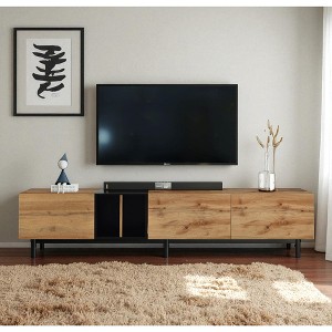 Modern TV Stand for 80'' TV with 3 Doors, Media Console Table, Entertainment Center with Large Storage Cabinet for Living Room, Bedroom - 1 of 4