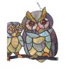 Chloe Lighting Ollie Tiffany-Glass Owls Family Window Panel 11x17 - 4 of 4