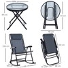 Aghana Digitals Outdoor Folding Rocking Chair Set: 2 Mesh Rockers with Armrests, Padded Headrest & - 3 of 4