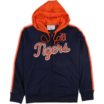 G-III Sports Womens Detroit Tigers Mesh Hoodie Sweatshirt
