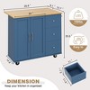 Celebalcony 39.8" W Kitchen Island Cart on Wheels Rolling Portable Dining Room Serving Utility Carts Mobile Movable with Drawers Cabinet - 3 of 4