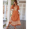 Clearlove Womens Summer Floral Print Cotton Short Sleeve Flowy Dress - 3 of 4