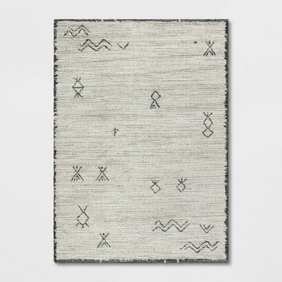 5'x7' Vola Geometric Symbol Area Rug Gray - Threshold™: Modern Medium Pile Indoor Rectangle Rug, Polypropylene