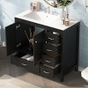 Bathroom Vanity with Sink Combo, Black Solid Wood Freestanding Cabinet with Drawers & Soft-Close Doors, Modern Storage Vanity Set-Maison Boucle - 3 of 4