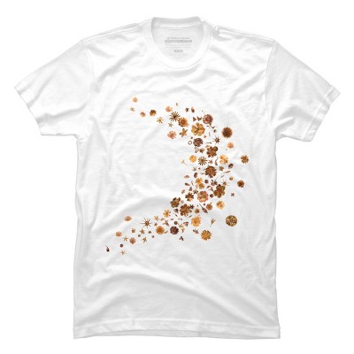 Men's Design By Humans Golden Flower Buds Breeze By designnatures T-Shirt