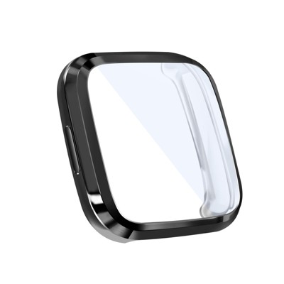 Insten Screen Protector Compatible with Fitbit Versa 2 Smartwatch, with Soft TPU Rubber All-Around Shock-Resistant Bumper Case, Black