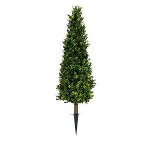 Nearly Natural 4-ft UV Resistant Artificial Boxwood Plant with Integrated Ground Stake (Indoor/Outdoor) - Set of 2 - 1 of 1