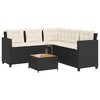 vidaXL Patio Sofa L-Shaped Furniture with Table and Cushions - Black PE Rattan/Steel, Garden/Patio/Deck - 68.9"x68.9"x29.5" - 2 of 4