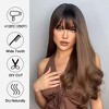 Jessie's Wig 26 Inch Long Wavy Bangs Wig Synthetic Wig Ombre Black to Brown 1 Pc/Pack - 4 of 4