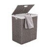 Seville Classics Modern Handwoven Lidded Rectangle Laundry Room Hamper with Liner - 2 of 4