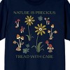 Elevation 7573 Nature Is Precious, Tread With Care Plants Men's Navy Blue Short Sleeve Crew Neck Tee - 2 of 3