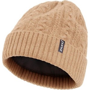 ZUPPAD Adult General Sizing Cable Beanie Hat for Men Women,Large Knit with Fleece Lining,Winter Ski Hats for Cold Weather Hats XX Large 1 Pack - 1 of 4