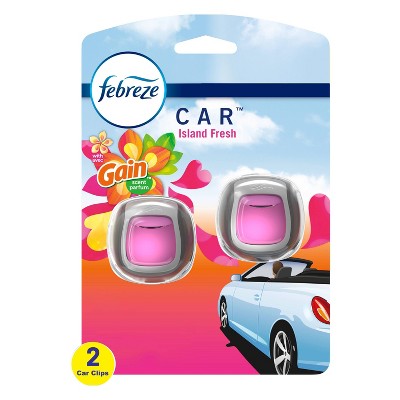 Febreze Car Odor-Eliminating Car Air Freshener Vent Clip Gain Island Fresh - 06oz