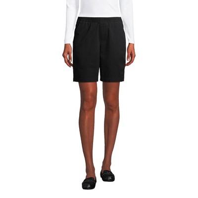 Lands' End Women's Mid Rise Elastic Waist Pull On 10" Chino Bermuda Shorts